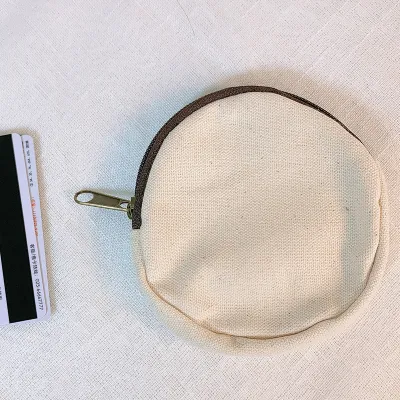 Fashion Simple Solid Color Round Canvas Coin Purse Shopping Bag