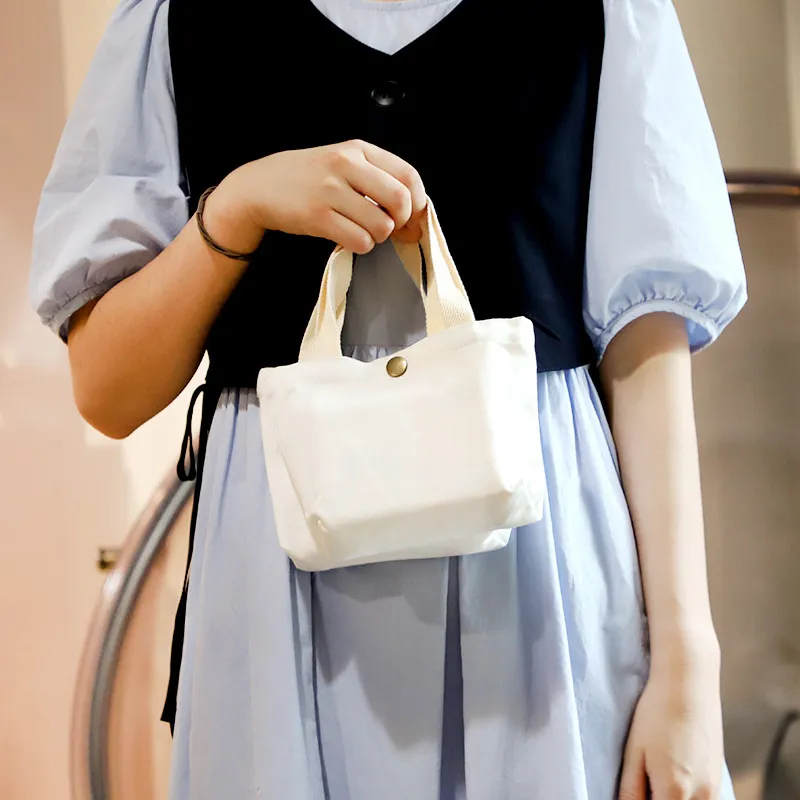 Fashion Solid Color Simple Canvas Shopping Bag