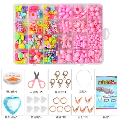 24 Boxed Children's DIY Beaded Bracelet Toy Set Acrylic Creative Craft Making Kit