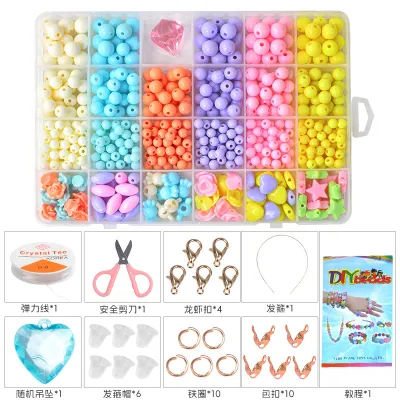 24 Boxed Children's DIY Beaded Bracelet Toy Set Acrylic Creative Craft Making Kit