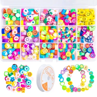 Children's DIY Handmade Beaded Necklace Jewelry Accessories Set with Soft Pottery