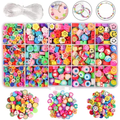 Children's DIY Handmade Beaded Necklace Jewelry Accessories Set with Soft Pottery