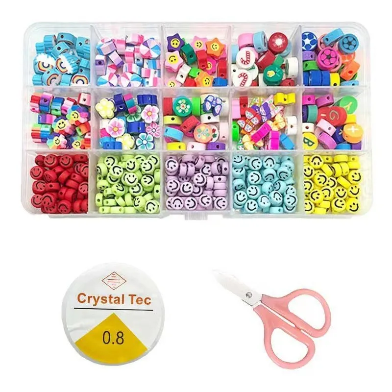 Children's DIY Handmade Beaded Necklace Jewelry Accessories Set with Soft Pottery