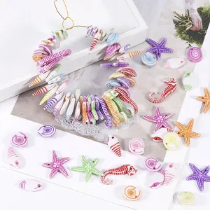 Multicolor Acrylic Marine Life Beads Bracelet Necklace Beaded DIY Jewelry Accessories Kids Toys