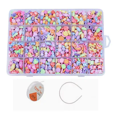 Children's DIY Handmade Beaded Necklace Bracelet Set - Acrylic Jewelry Making Kit