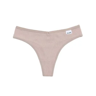 Women's Mid-Waist Cotton Elastic Breathable Underwear Solid Color