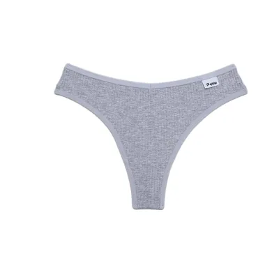 Women's Mid-Waist Cotton Elastic Breathable Underwear Solid Color
