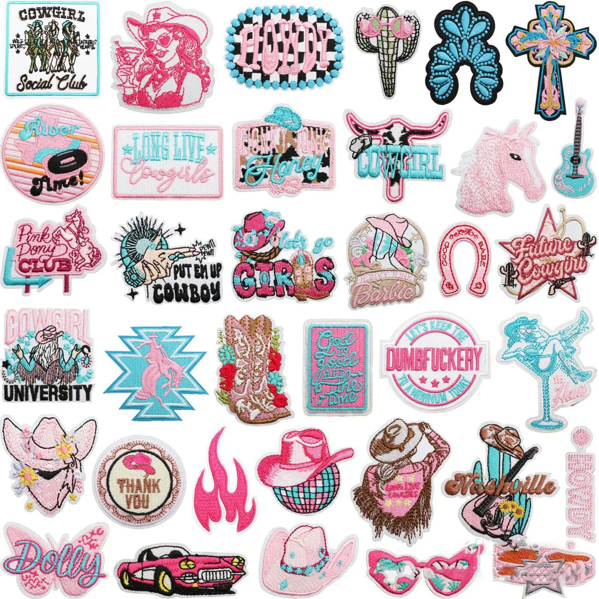 Western Cowherd Embroidered Cloth Sticker Decorative Accessories