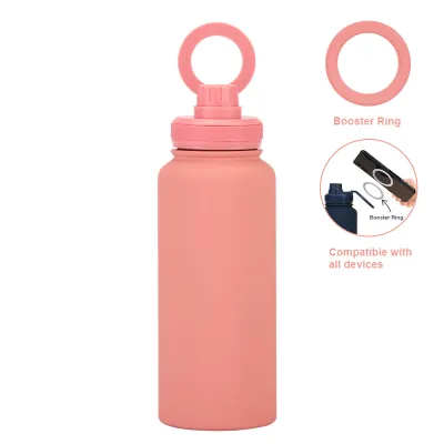 Mobile Phone Magnetic Bracket Water Cup Outdoor Large Capacity 1L Thermos Stainless Steel Sports Kettle Water Bottle