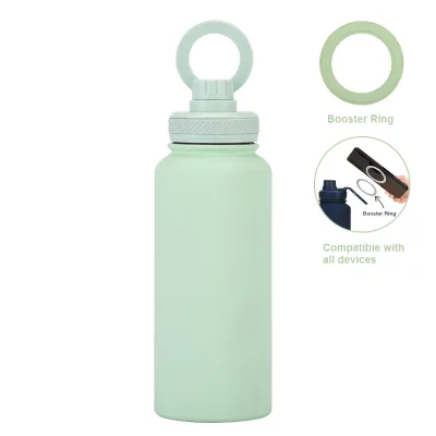 Mobile Phone Magnetic Bracket Water Cup Outdoor Large Capacity 1L Thermos Stainless Steel Sports Kettle Water Bottle