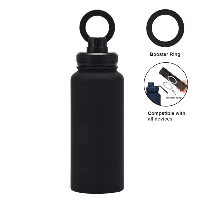 Mobile Phone Magnetic Bracket Water Cup Outdoor Large Capacity 1L Thermos Stainless Steel Sports Kettle Water Bottle
