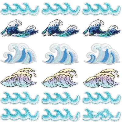 Wave Embroidery Cloth Sticker Decorative Accessories