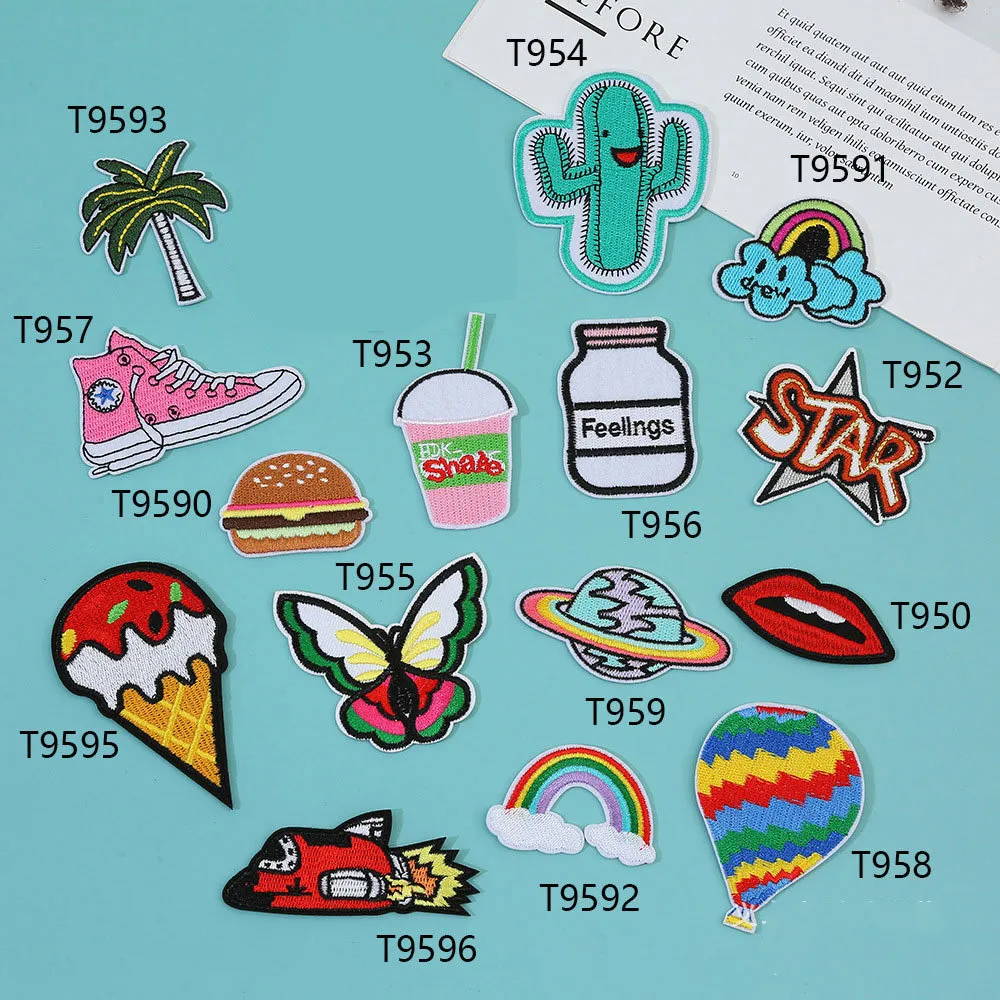 Children Cartoon Floral Embroidery Stickers Clothes Decorative Accessories