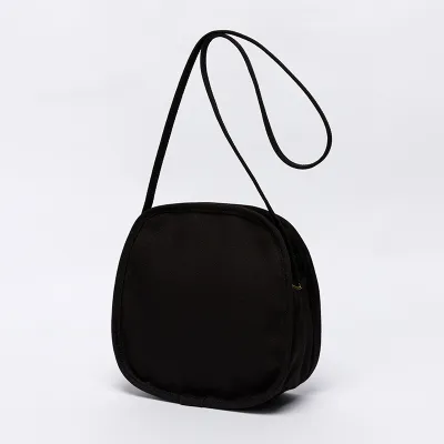 Women Fashion Simple Round Canvas Shoulder Bag Shopping Bags