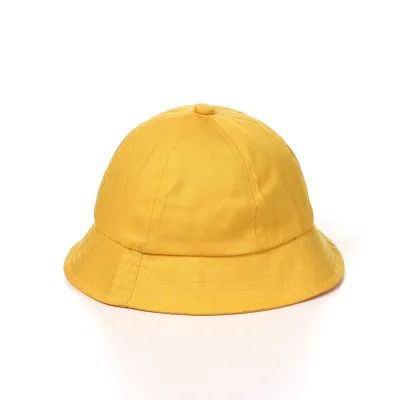 Children Simple Solid Color Sunscreen Bucket Hat Cotton Dome Custom