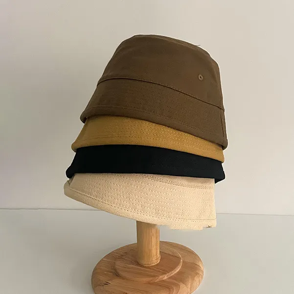 Children Simple Solid Color Sunscreen Bucket Hat Acrylic Fibers Taper Cartoon