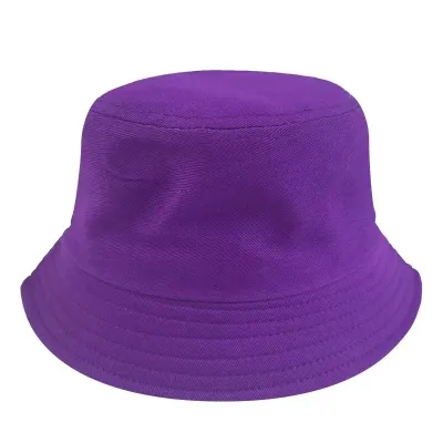 Fashion Solid Color Kids Flat Top Sunshade Sunscreen Double-Sided Bucket Hats
