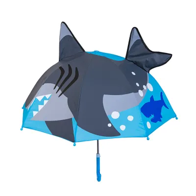 Children Cute Cartoon Model Sunshade Umbrella Business Long-Handled with Iron Frame