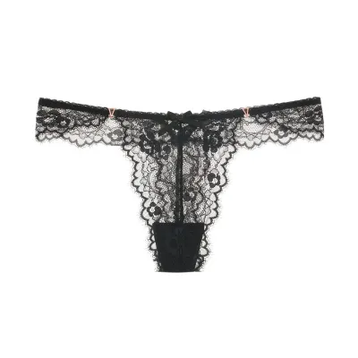 Women Sexy Lace Hollow-Out Perspective Thong Panties