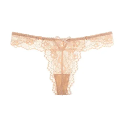Women Sexy Lace Hollow-Out Perspective Thong Panties