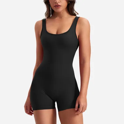 Women Fashion Sexy Backless U-Neck Sleeveless Yoga Sports Rompers