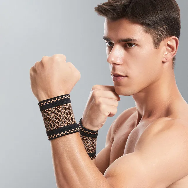 Men Knitted Nylon Brass Breathable Sweat-Absorbing Wrist Bracer