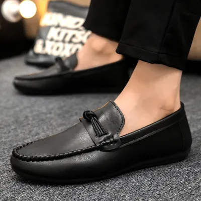 Men Fashion Casual Solid Color Flat Slip-On Loafers Shoes