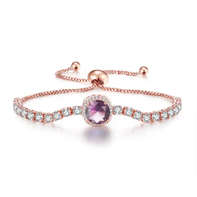 Fashion Multicolor Rhinestone Zircon Women's Light Luxury Geometric Bracelet