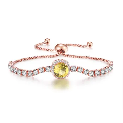 Fashion Multicolor Rhinestone Zircon Women's Light Luxury Geometric Bracelet