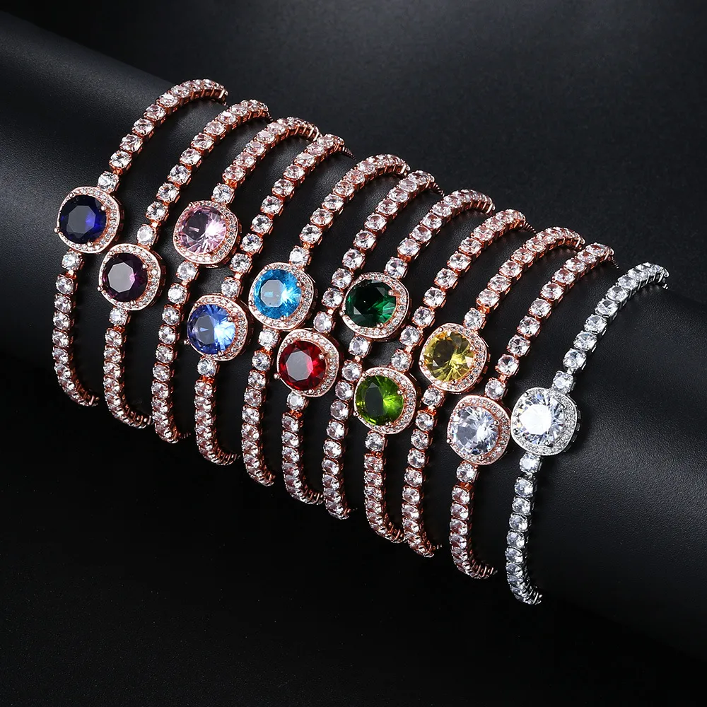 Fashion Multicolor Rhinestone Zircon Women's Light Luxury Geometric Bracelet