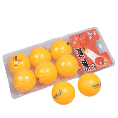 Yellow White Plastic Table Tennis 6 Pcs/Set