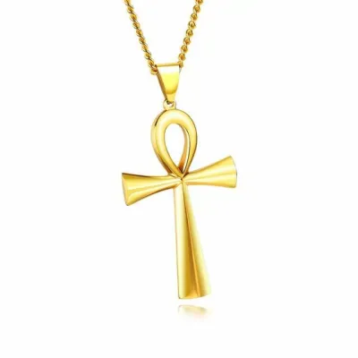 Fashion Simple Cross Pendant Necklace with Vervain Chain