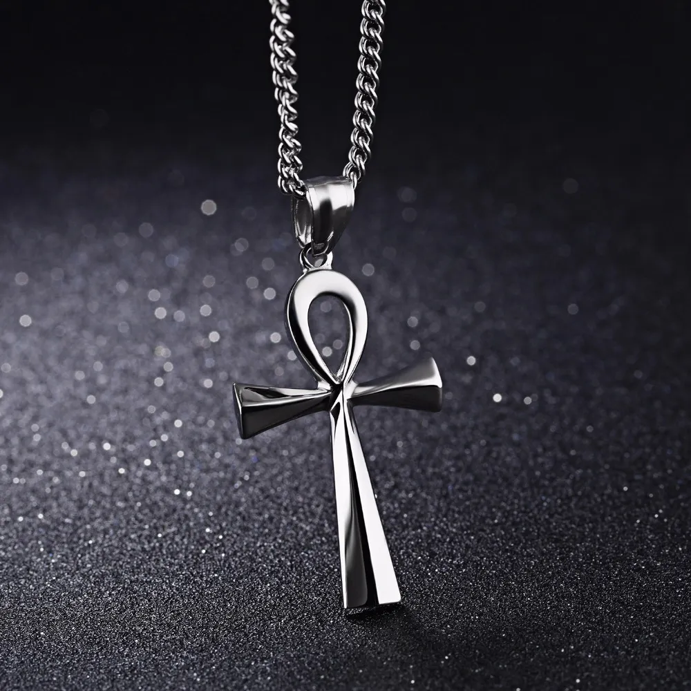 Fashion Simple Cross Pendant Necklace with Vervain Chain
