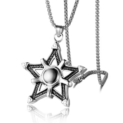Men Fashion Titanium Steel Alloy Pendant Necklace