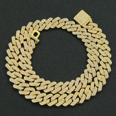 Men's Hip-Hop Exaggerated Rhinestone Cuban Chain Necklace