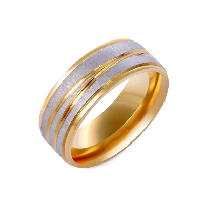 Men Fashion Simple Scratch Titanium Steel Ring Geometric Unisex Stainless Steel