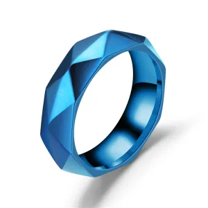 Fashion Simple Rhombus Titanium Steel Ring Unisex