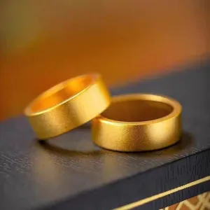 Fashion Simple Matte Plain Face Ring Men Women Gold Plated Brass Animals Zodiac