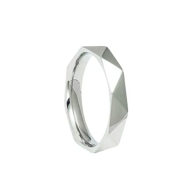 Women Fashion Simple Geometric Rhomboid Titanium Steel Ring