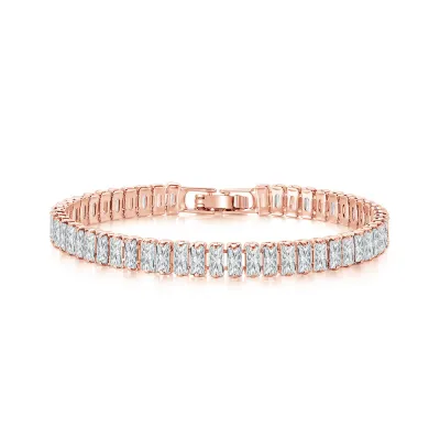 Fashion Multicolor Zircon Rhinestone Copper Light Luxury Women's Geometric Bracelet