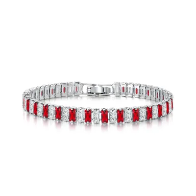 Fashion Multicolor Zircon Rhinestone Copper Light Luxury Women's Geometric Bracelet