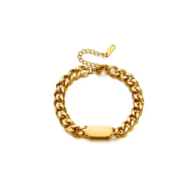 Fashion Smooth Rectangular Thick Chain Bracelet