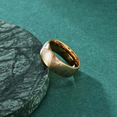 Men Fashion Simple Crack Stainless Steel Ring