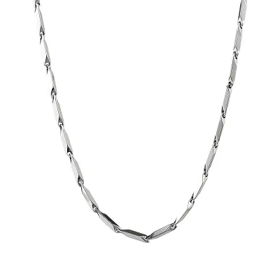 Men Fashion Simple Rhombus Titanium Steel Necklace