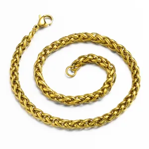 Men's 18k Gold Titanium Steel Necklace Geometry Animal Keel Chain