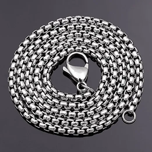 Men's Simple Stainless Steel Square Keel Chain Necklace