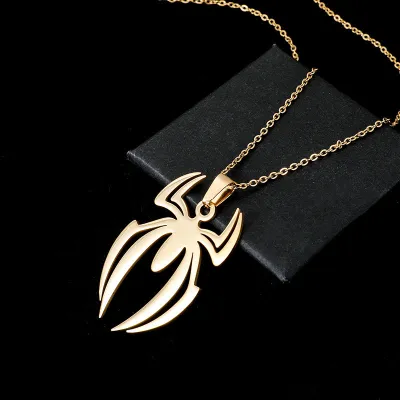 Men Fashion Creative Stainless Steel Spider Necklace