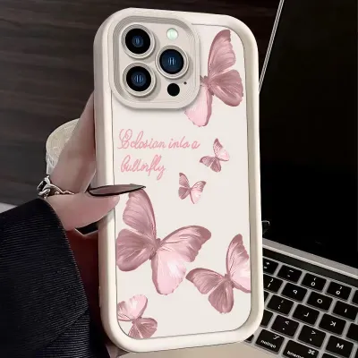 Fashion Creative Drop-Resistant All-Inclusive Pink Butterfly iPhone Case