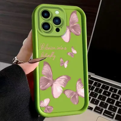 Fashion Creative Drop-Resistant All-Inclusive Pink Butterfly iPhone Case