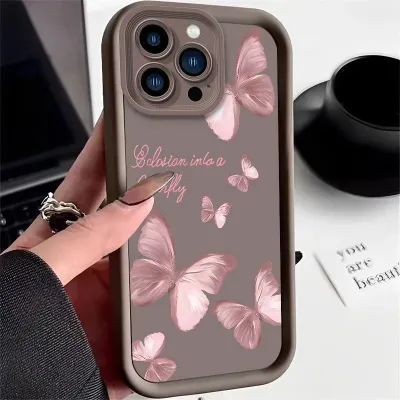 Fashion Creative Drop-Resistant All-Inclusive Pink Butterfly iPhone Case
